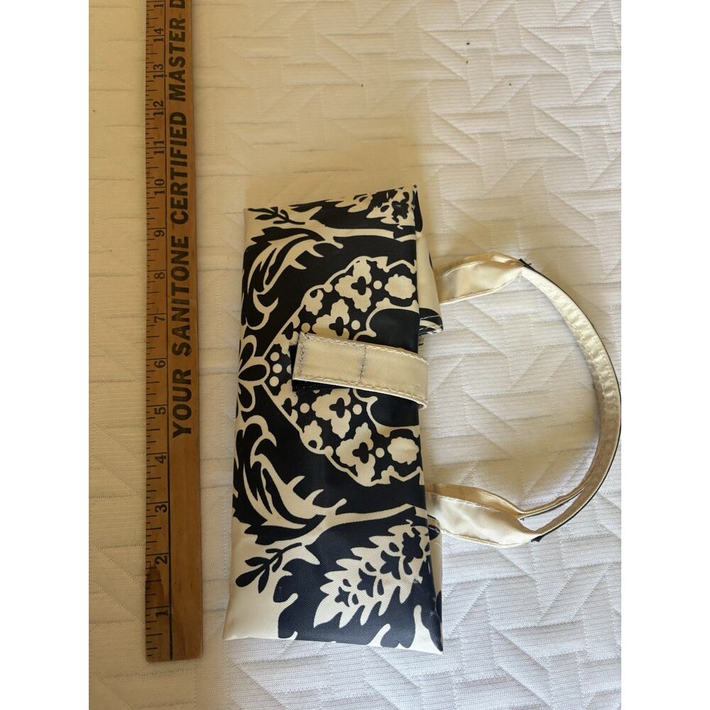 Murval Foldable City Tote Black White Damask Print Packable Travel Bag - Picture 2 of 13